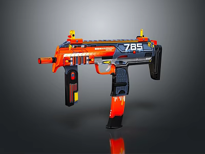 Orange and Blue 785 Toy Blaster with Modern Design and Ergonomic Grip 3d model