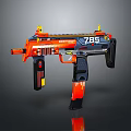 Orange and Blue 785 Toy Blaster with Modern Design and Ergonomic Grip