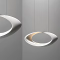 Modern Circular Pendant Light With White And Gold Finish For Interior Decoration