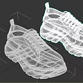 Black And White Casual Lace Up Shoes With Thick Platform White Soles For Daily Wear