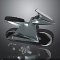 Futuristic Silver Vehicle With Streamlined Design Black Seat And Large Tires
