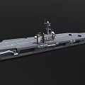 Modern Military Aircraft Carrier With Flight Deck And Navigation Systems