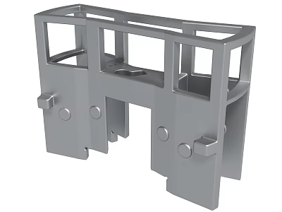 Gray Metal Mechanical Structure With Holes And Connecting Bracket Parts 3d model