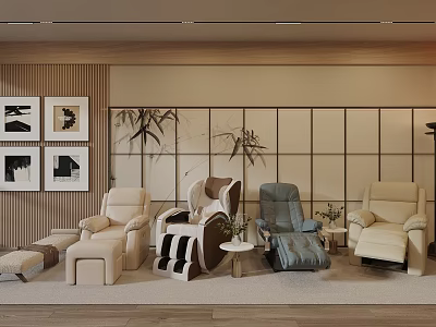 Massage Chairs In Modern Interior With Various Styles And Comfortable Design 3d model