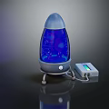 Blue Egg Shaped Decorative Lamp Featuring Starry Nebula Pattern Base Stand And Control Device