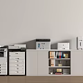 Functional Modern Office Space With Various Office Appliances And Storage Cabinets