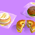 Bagel Boy Sliced Bagel Sandwiches In Transparent Plastic Containers With Lettuce Tomato