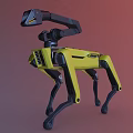 Smart Machine Yellow Robot Dog With Mechanical Arm SHINER Wheels And Mechanical Legs