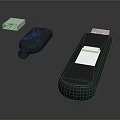 Black And White Electronic Household Items Including USB Adapter And Storage Device 3d model