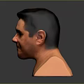 Man Head And Neck Model With Smooth Skin Tone Surface On Dark Background 3d model