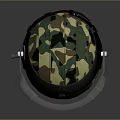 Camouflage Helmet With Transparent Face Shield And Padded Inner Headband Design