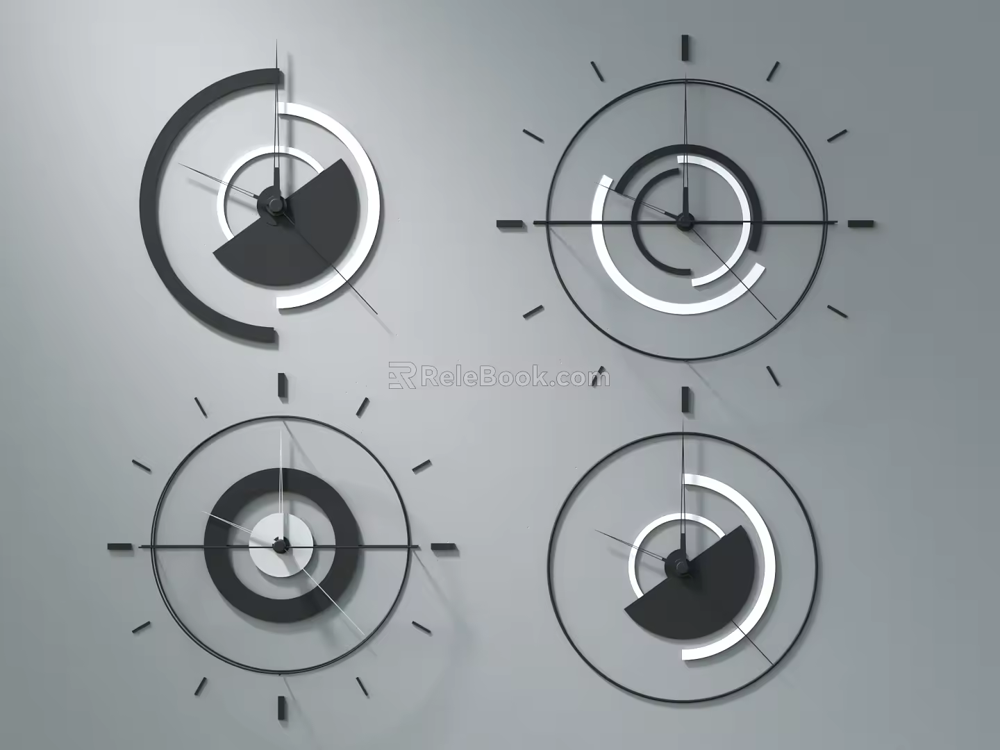 Modern clock wall clock ornaments 3d model