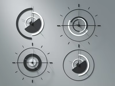 Modern clock wall clock ornaments 3d model