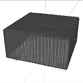 Durable Black Wicker Stool With White Base And Modern Design For Home Use 3d model