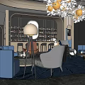 Luxurious Bar Interior Design With Wine Rack Sofa Seating And Modern Chandelier