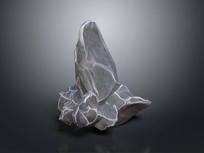 Natural Decorative Stone Piece With Unique Irregular Shape And Glossy Textured Surface 3d model