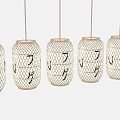 In-store ceiling decoration at the entrance of Japanese lantern log wind shop 3d model