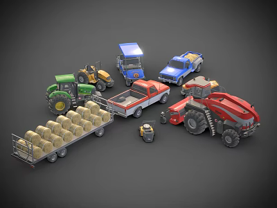 Modern Farm Vehicle Farm Vehicle Pack 3d model