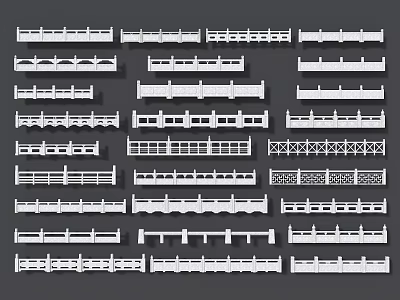 Chinese-style Stone Railing Bridge Railing River Railing Chinese-style Railing White Jade Railing Stone Railing Fence 3d model