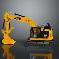 Yellow CAT Functional Vehicle Excavator With Tracks Bucket Cab And Heavy Duty Design