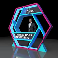 Hexagonal Design Awards 2025 Photo Spot With Neon Lighting Structure And Modern Design