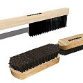 HUMANKIN Household Cleaning Brushes With Wooden Handles And Black Bristles In Different Sizes