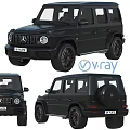 Black Mercedes G Class Car Model With Multiple Views And V Ray Rendering 3d model