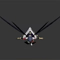 Fantasy Female Character With Large Black Avian Wings And Traditional Ornate Outfit Design