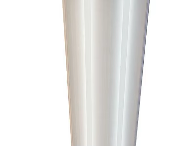 Tech Exhibition Hall Interior Featuring Modern White Cylindrical Pillar Design Elements 3d model