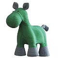 Cute Green Plush Horse Stuffed Toy With Soft Material And Gray Hooves