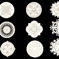 European-style carved plaster decoration 3d model