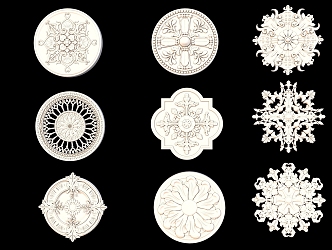 European-style carved plaster decoration 3d model