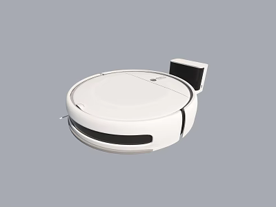 Smart White Round Robotic Vacuum Cleaner With Automatic Cleaning And Charging Dock 3d model