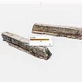 Old Weathered Long Wooden Beams With Rustic Textured Surface And Worn Edges 3d model