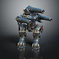 Smart Machine With Mechanical Body Multiple Metallic Cannons And Futuristic Design