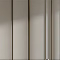 Modern Elegant Bed Accent Wall with Upholstered Lines Beige Color and Green Bench