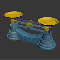 Commercial Weighing Balance Scale With Yellow Trays And Blue Sturdy Base For Business Use