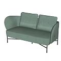 Nordic Simple Fabric Double Sofa 3d model