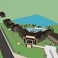 Classical Style Hotel Building With Symmetrical Design And Grand Front Entrance