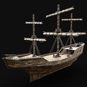 Chinese Sailing Ancient Wooden Sailing Boat 3d model