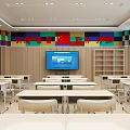 modern classroom 3d model
