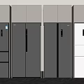 Different Modern Refrigerators Freezers With Sleek Gray And White Exteriors