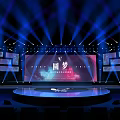 Modern Stage Design With Lighting Effects Dream Theme Large Screen And Round Platform 3d model