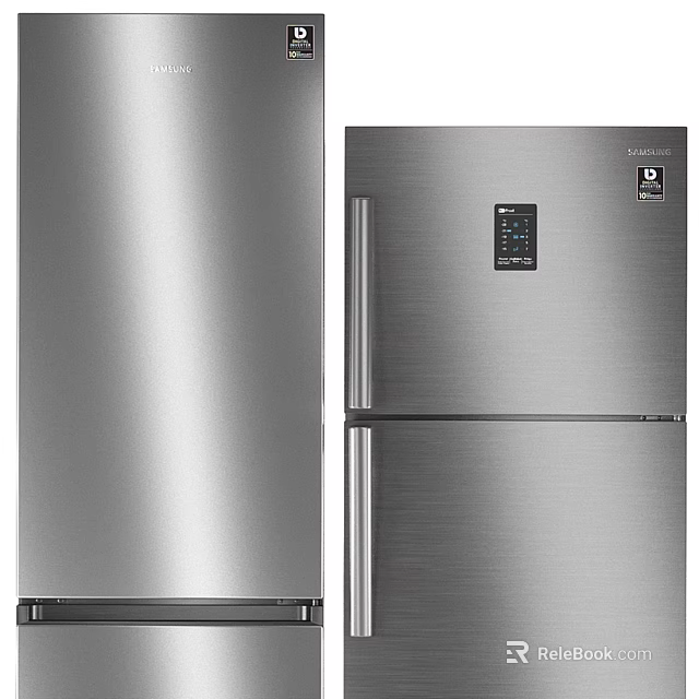 Stainless Steel Refrigerator Freezer With Double Door Sleek Design And Digital 3d model 