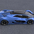 Stunning Futuristic Blue Supercar With Sleek Aerodynamic Design And Transparent Roof