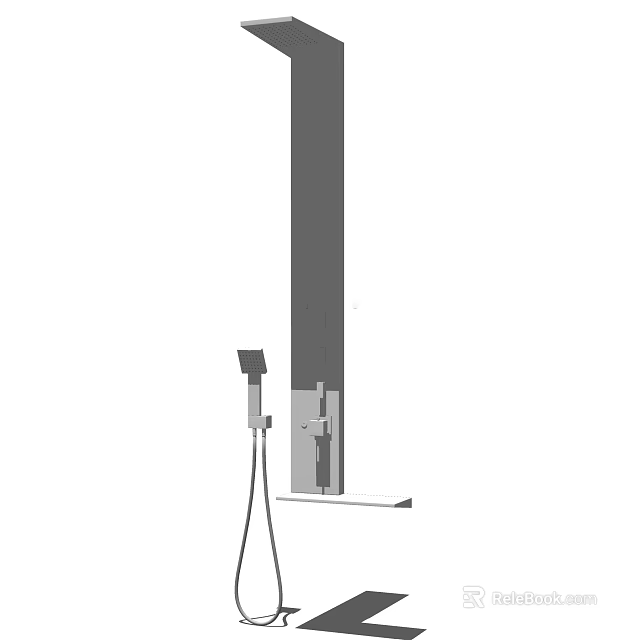 Modern Wall Mounted Shower System With Handheld Sprayer And Control Valve 3d model 