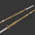 Traditional Martial Arts Dual Weapons with Bamboo Handles and White Metal Accents