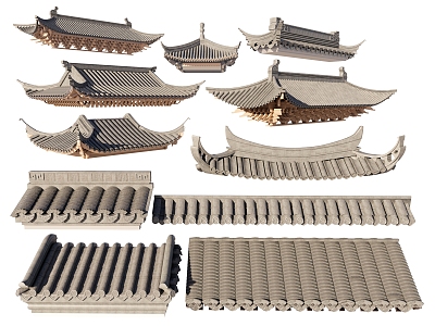 Eaves Tile Door Head Ancient Building Roof Building Eaves Roof Tile Roof model