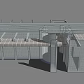 Modern Architectural Model Design With Geometric Structures And Green Base Areas
