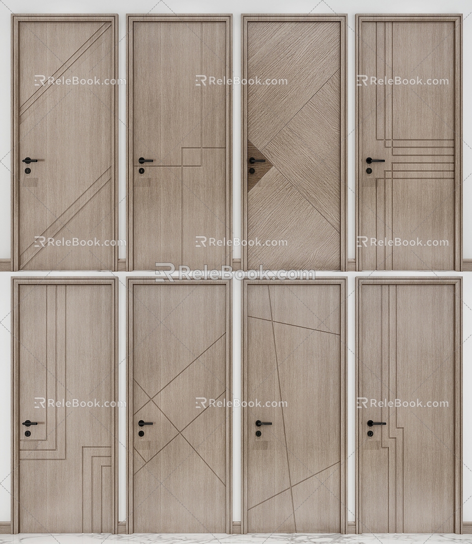 Modern door combination 3d model